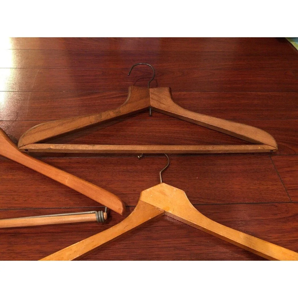 Wooden Hangers Coat Pant Jacket Suit QTY 3 - Vintage!